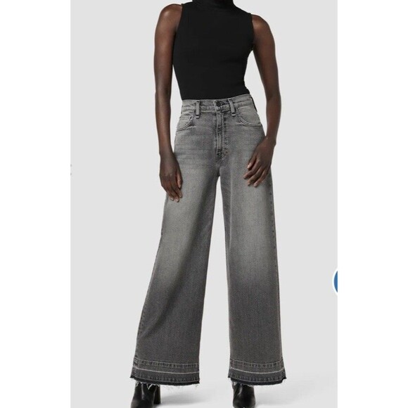 Hudson Jeans Women's Charcoal Wide Leg Denim - Picture 7 of 16
